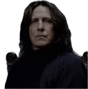 Severus Snape looking directly at the camera with a stern, unimpressed expression.