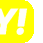 Letter Y followed by an exclamation mark repeated in yellow, pink, and cyan colors.
