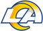 The Los Angeles Rams logo featuring the letters LA with a stylized ram horn.