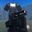 Plunger Cameraman and Dark Speaker Man stand side by side in a blocky 3D style.
