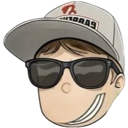 Character wearing a baseball cap and dark sunglasses with a smug, wide grin.