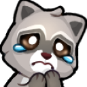 RaccoonCry128x128 Discord sticker from AngelFox Studios