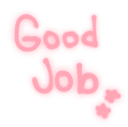 A pink blob character giving a thumbs up gesture.