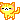 A small yellow pixelated cat walking rhythmically from left to right.