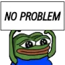 Pepe the Frog with a smug expression and the text NO PROBLEM above his head.
