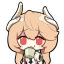 Hera from Honkai Star Rail with a smug expression, calmly sipping from a small cup.