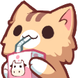 drinking_milk_cat custom emote - Cyberpunk Syndicate ☁୨ৎ