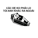 Stick figure lying inside a coffin with Vietnamese text above it.