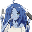 Ranni the Witch with four arms brushes her teeth while holding a hairbrush and hairdryer.