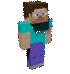 Steve from Minecraft performing a series of glitchy, disjointed dance movements.
