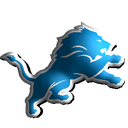 A blue leaping lion logo representing the Detroit Lions sports team.