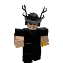 Roblox character wearing a black fedora and holding a golden object with a smug expression.