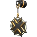 Valorant Champions 2021 winner trophy charm with a black and gold design.