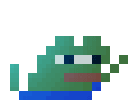Pepe the Frog performing a repeating pixelated dance animation.