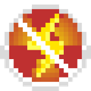 Lightning bolt icon inside a red circle representing a power outage.