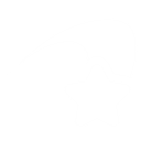 A white abstract silhouette shape against a black background.
