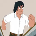 Stelio Kontos with a determined expression running forward with his fist clenched.