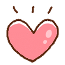A pink heart with brown outlines pulses rhythmically with small motion lines above it.