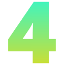 Number four with a bright green and yellow gradient color scheme.