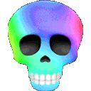 SkullRainbow animated emote from ۶ৎ　‿　cemetery　 ݁ 　˖