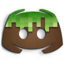 Discord mascot logo featuring a pixelated green grass top and brown dirt bottom.