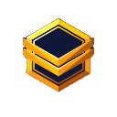 Hexagon badge with a gold border and dark blue center representing a normal difficulty level.