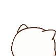 A white cartoon cat looking confused and then surprised with a questioning expression.