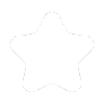 White star shape with rounded edges on a black background.