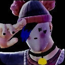 Emo Jack character wearing a beanie and choker with a mask, making a hand gesture.