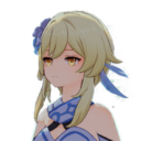 Lumine from Genshin Impact with a disappointed and judgmental expression.