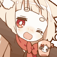 Anime cat girl with blonde hair waving her hand while making a smug expression.