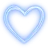 Heart symbol glowing with a bright blue neon light effect in a pixel art style.