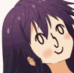 Anime girl with a blank expression zooming in across four frames.