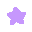 Three purple pixelated stars with irregular, squiggly edges arranged in a row.