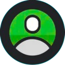User profile silhouette icon with a green background and a dark circular border.
