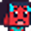 Steve from Minecraft with a bright red face and blue hair looking flustered.
