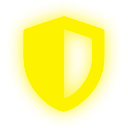 Yellow shield icon with a simple, bold design.