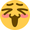 Yellow circular face with wide eyes and a tongue sticking out in a playful expression.