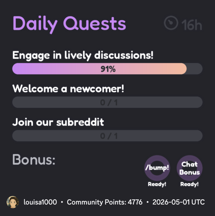 Hype Engine daily quest screen with progress bars and bonus rewards