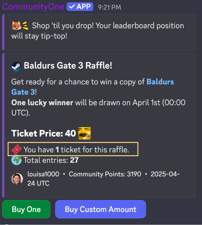 Raffle ticket