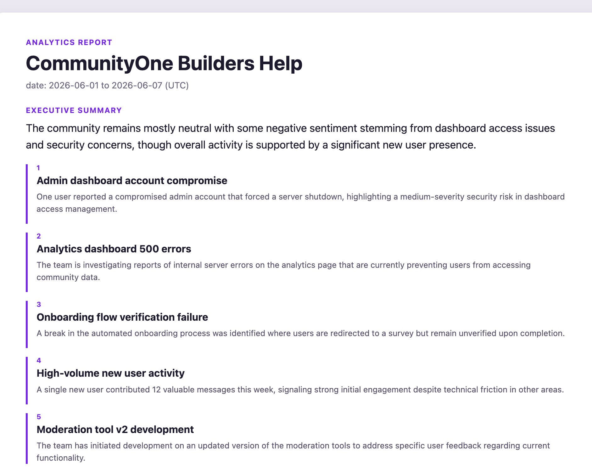 Discord Topic and Sentiment Analysis report sample